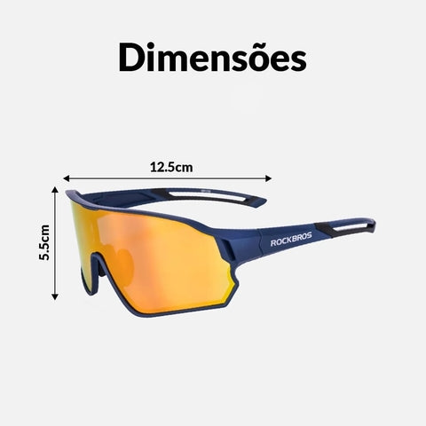 Óculos de Ciclismo Lentes Polarizadas Rockbros Modelo PolarRide Vision