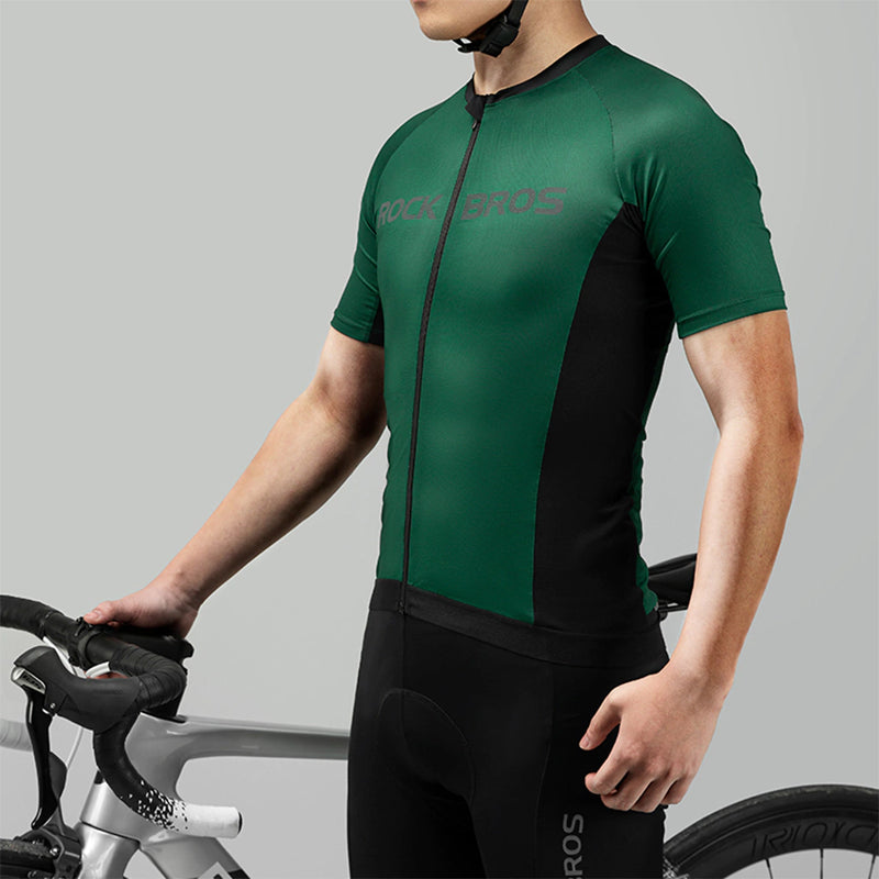 Camisa de Ciclismo Jersey Masculina Rockbros Modelo TechRide Verde